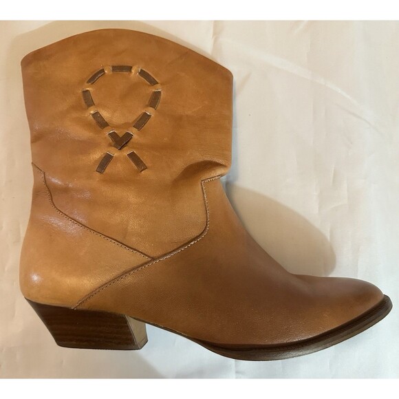 Women’s Vintage Dingo Whipstitch Western Brown Ankle Boots Soft Leather Size 7 - Picture 5 of 10